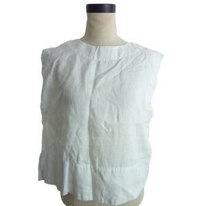 Madewell White Linen Sleeveless Top M Button Down Back